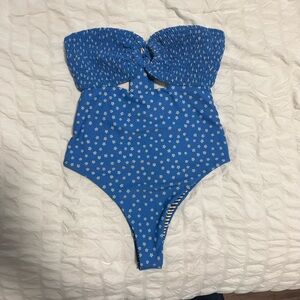 ROVE Striped and Blue Floral Swimsuit